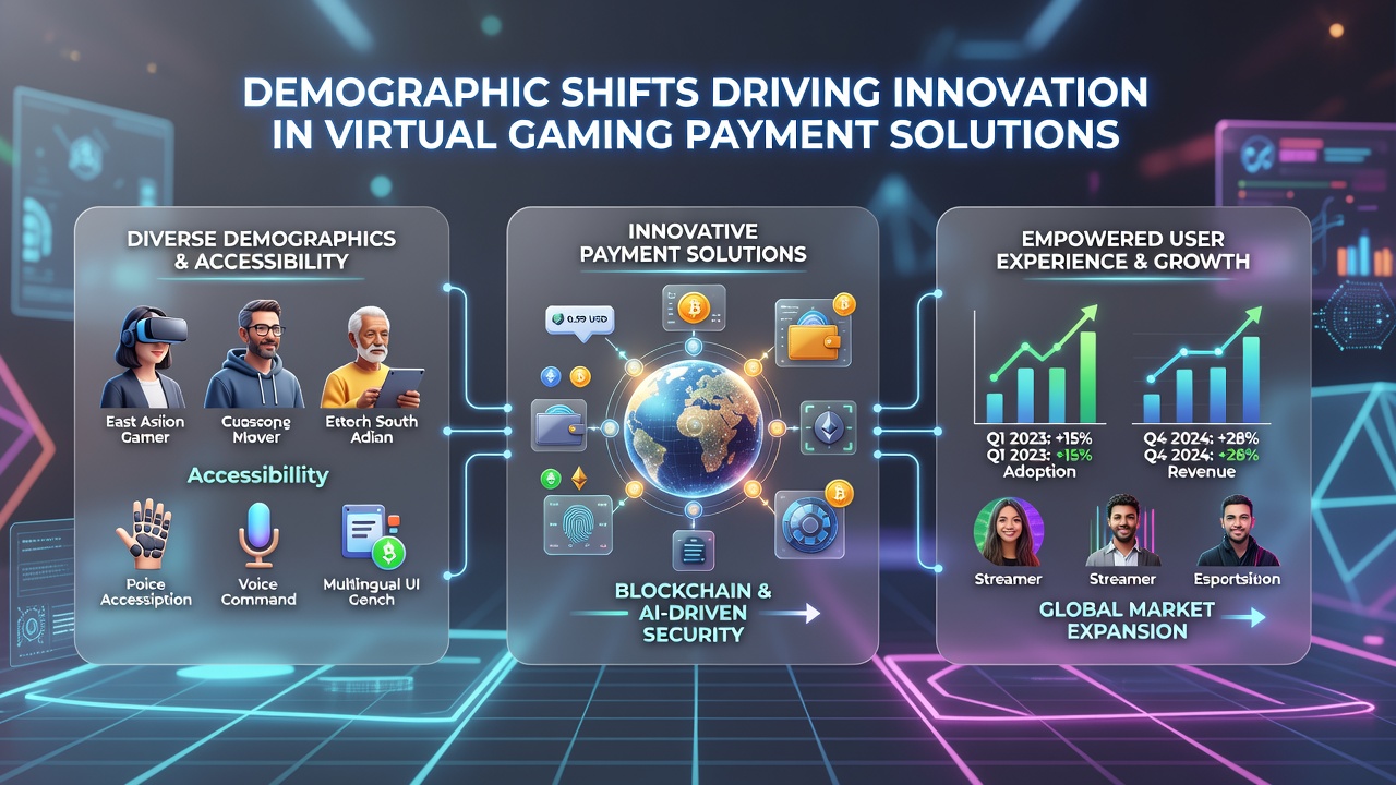Chart illustrating regional adoption rates of cryptocurrency and e-wallet solutions in virtual gaming